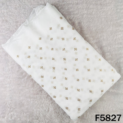 Dyeable Zari Sequins Work Georgette Fabric - F5827