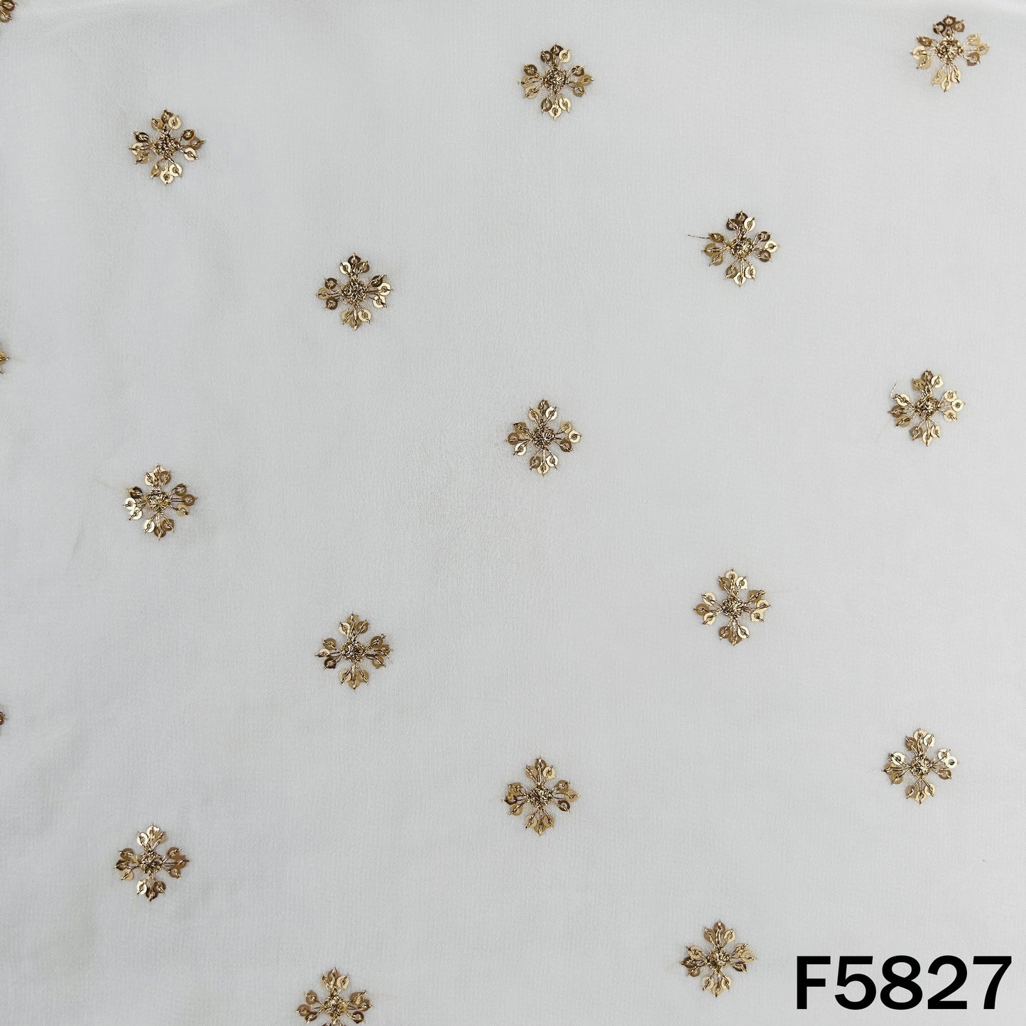 Dyeable Zari Sequins Work Georgette Fabric - F5827