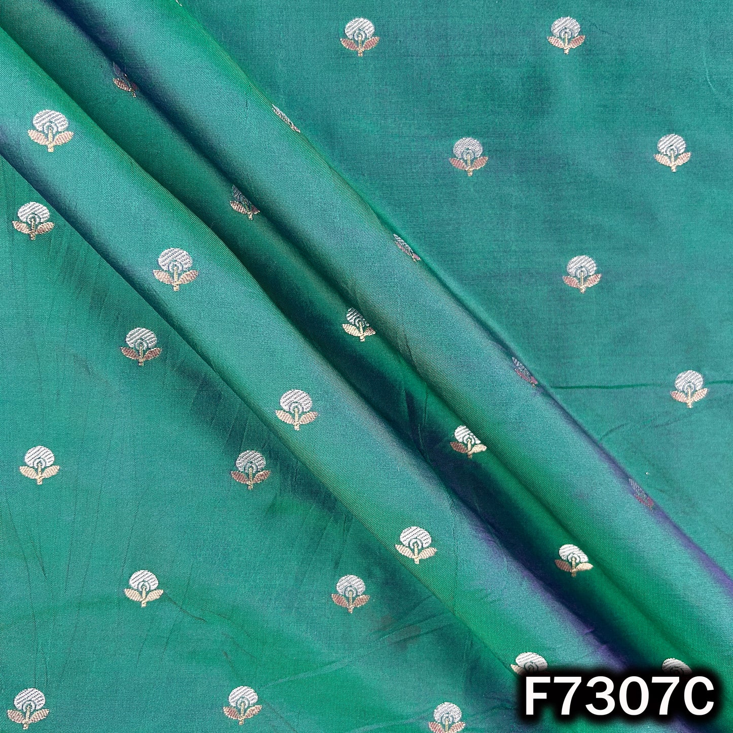 Zari Buti Work Banarasi Silk Fabric - F7307