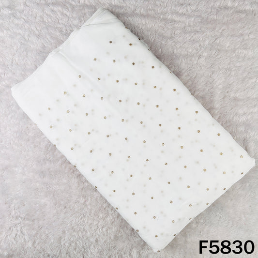 Dyeable Zari Sequins Work Georgette Fabric - F5830