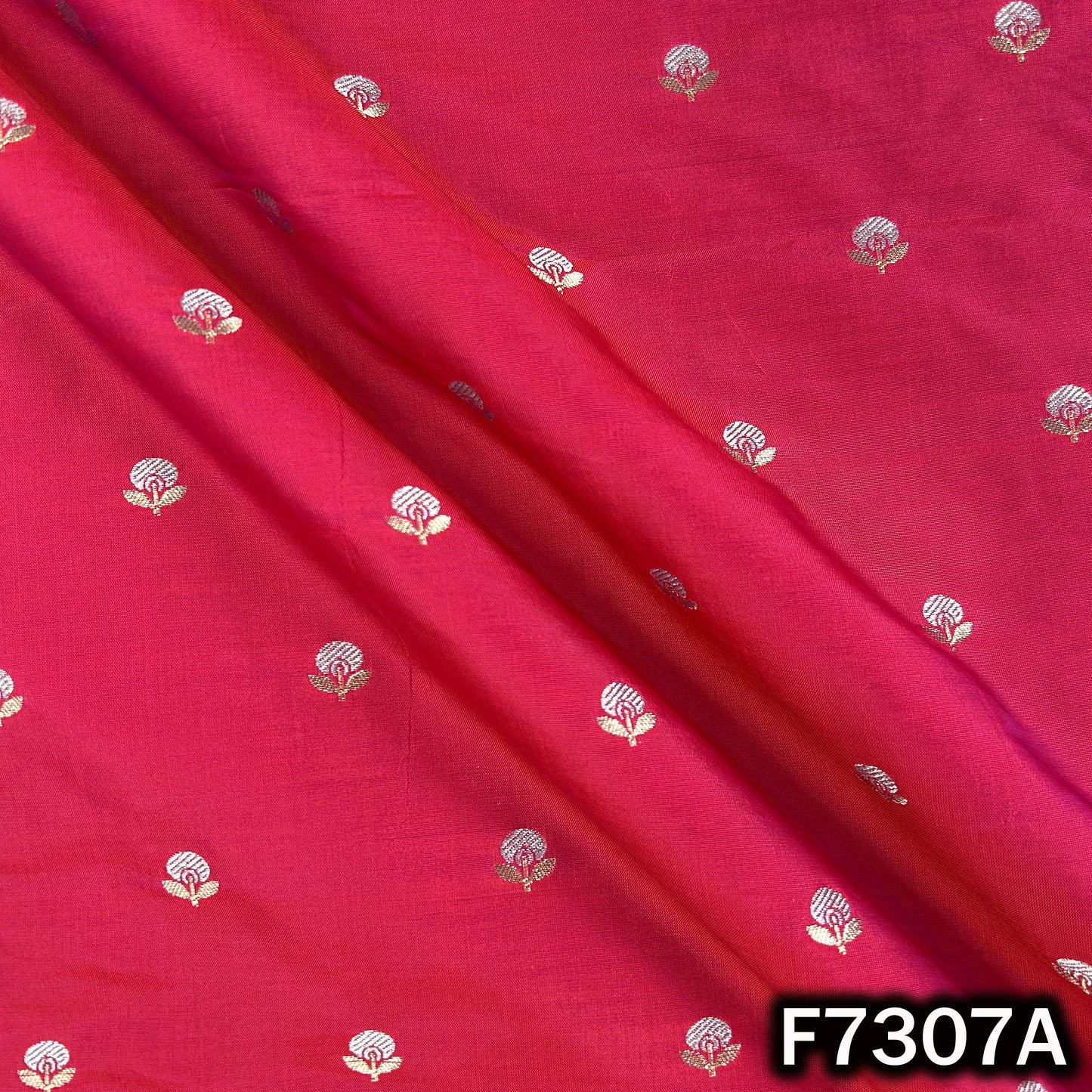 Zari Buti Work Banarasi Silk Fabric - F7307