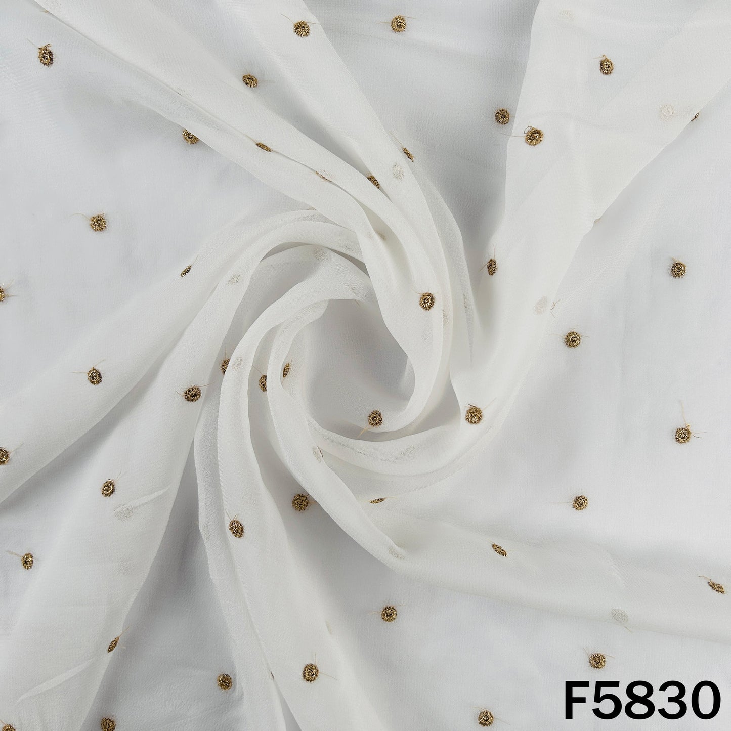 Dyeable Zari Sequins Work Georgette Fabric - F5830