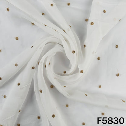 Dyeable Zari Sequins Work Georgette Fabric - F5830