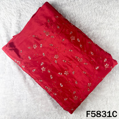 Cut Dana Thread Sequins Embroidered Crepe Fabric - F5831