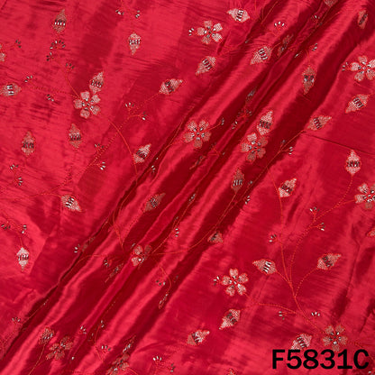 Cut Dana Thread Sequins Embroidered Crepe Fabric - F5831