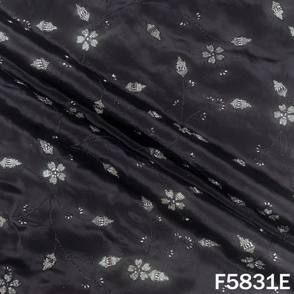 Cut Dana Thread Sequins Embroidered Crepe Fabric - F5831