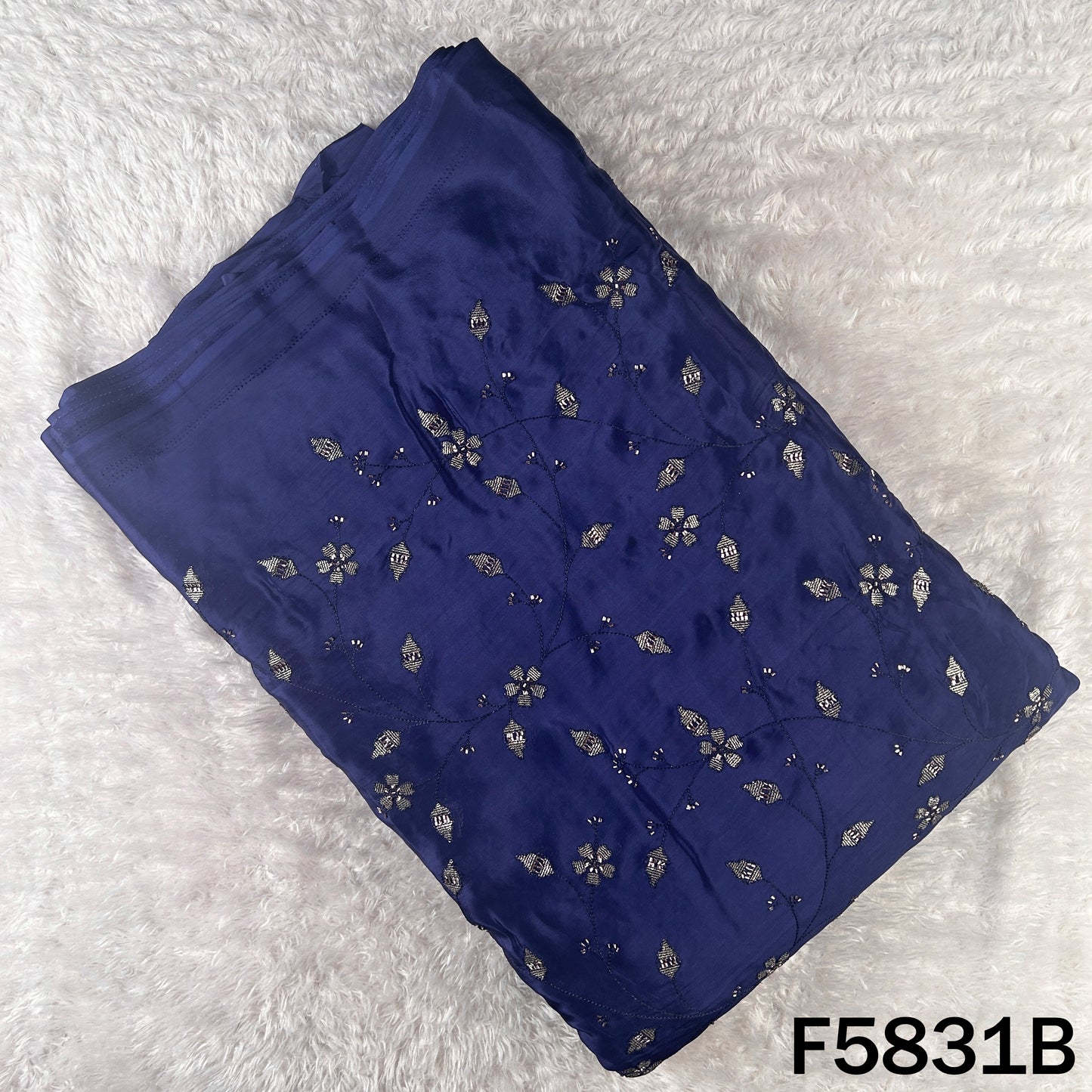 Cut Dana Thread Sequins Embroidered Crepe Fabric - F5831