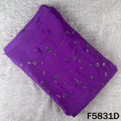Cut Dana Thread Sequins Embroidered Crepe Fabric - F5831