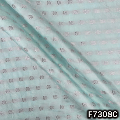 Zari Buti Work Banarasi Silk Fabric - F7308