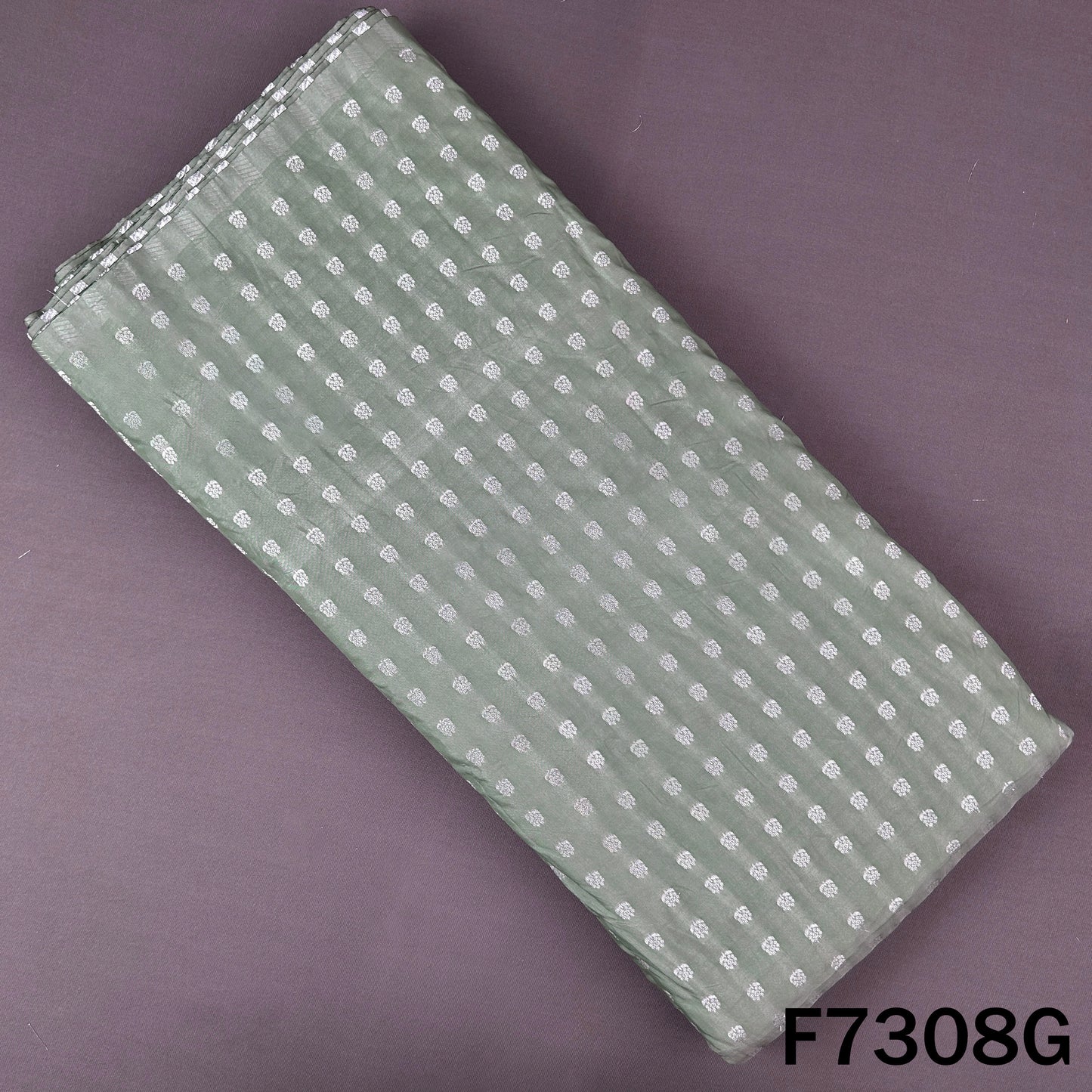 Zari Buti Work Banarasi Silk Fabric - F7308