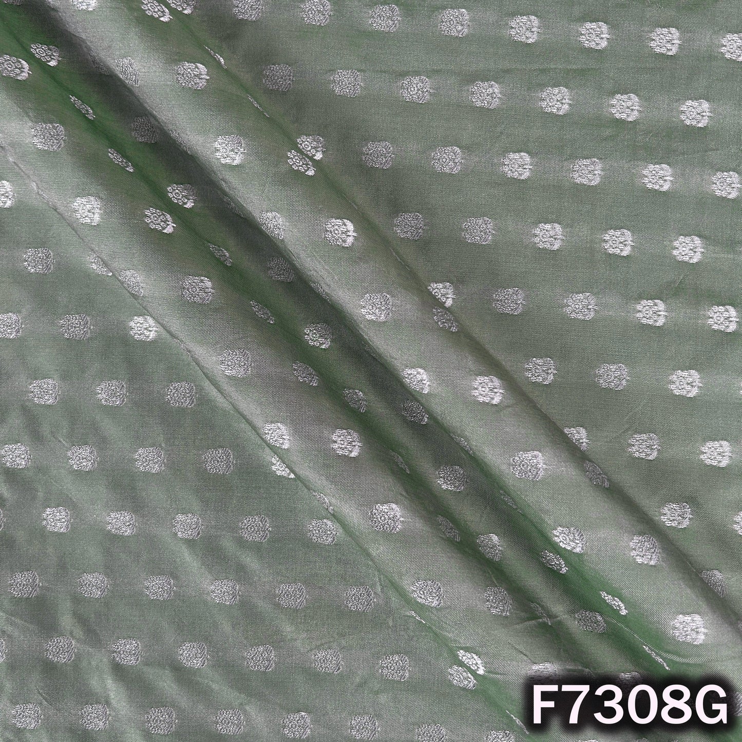 Zari Buti Work Banarasi Silk Fabric - F7308