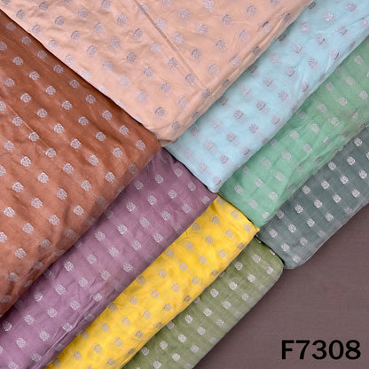 Zari Buti Work Banarasi Silk Fabric - F7308