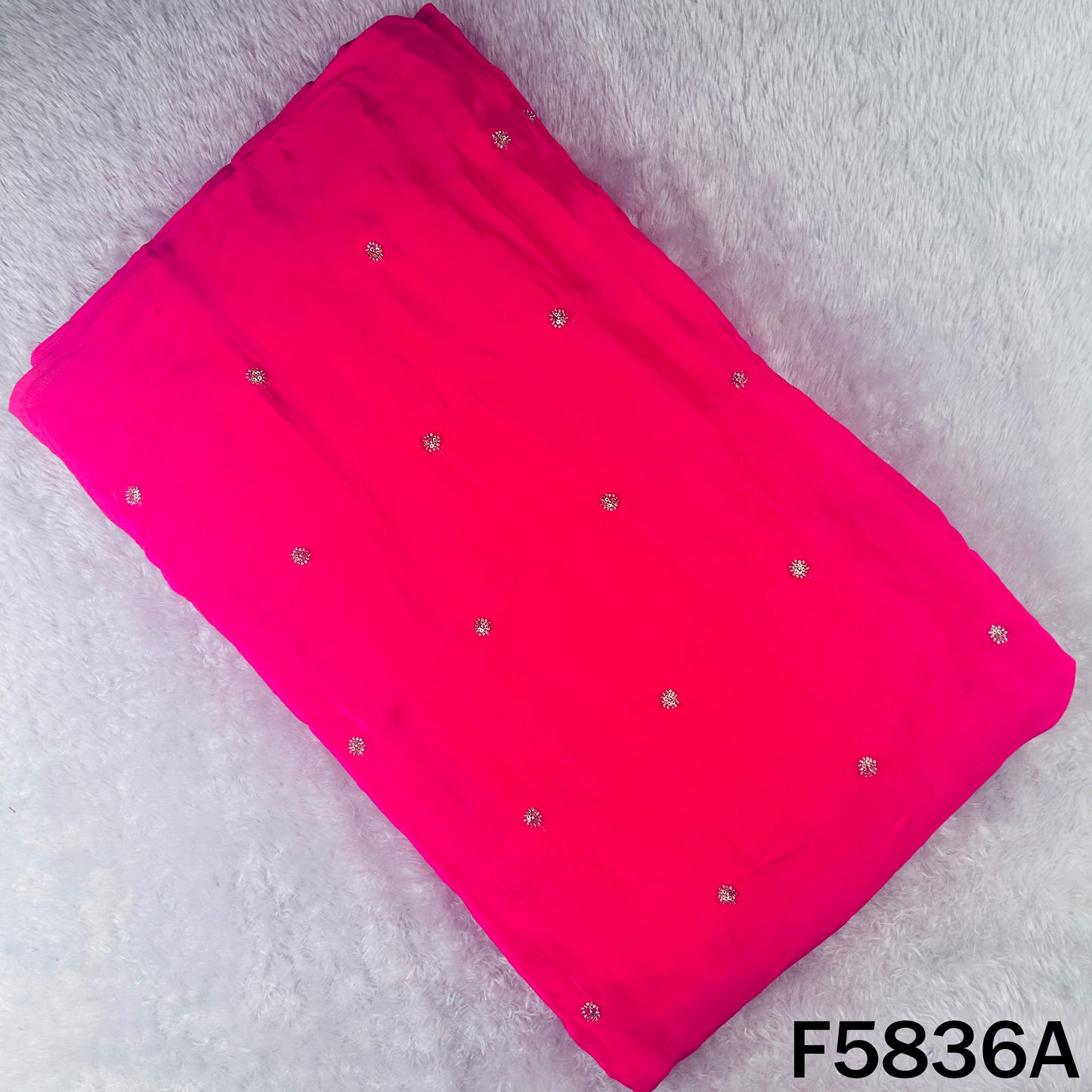 Cut Dana Zari Sequins Work Crepe Fabric - F5836