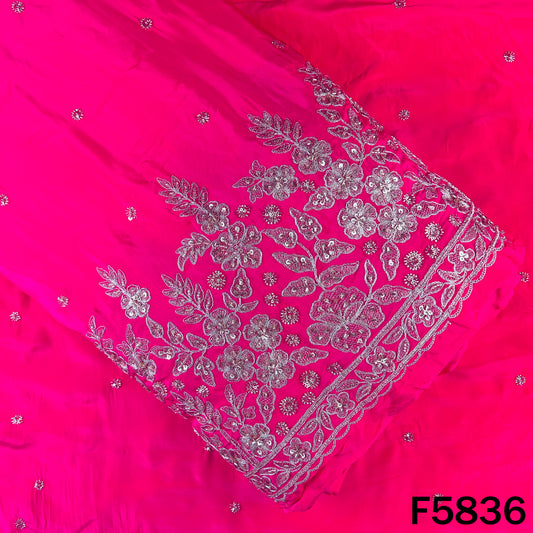 Cut Dana Zari Sequins Work Crepe Fabric - F5836