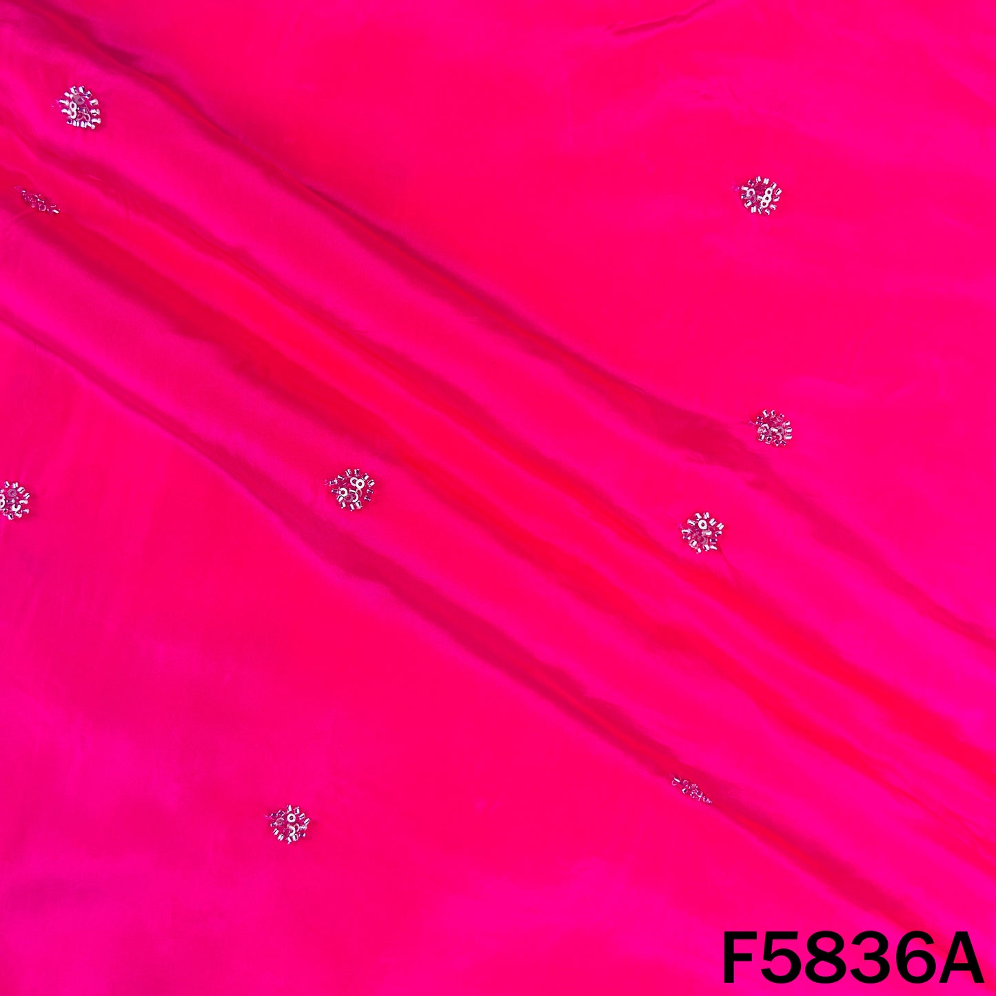 Cut Dana Zari Sequins Work Crepe Fabric - F5836
