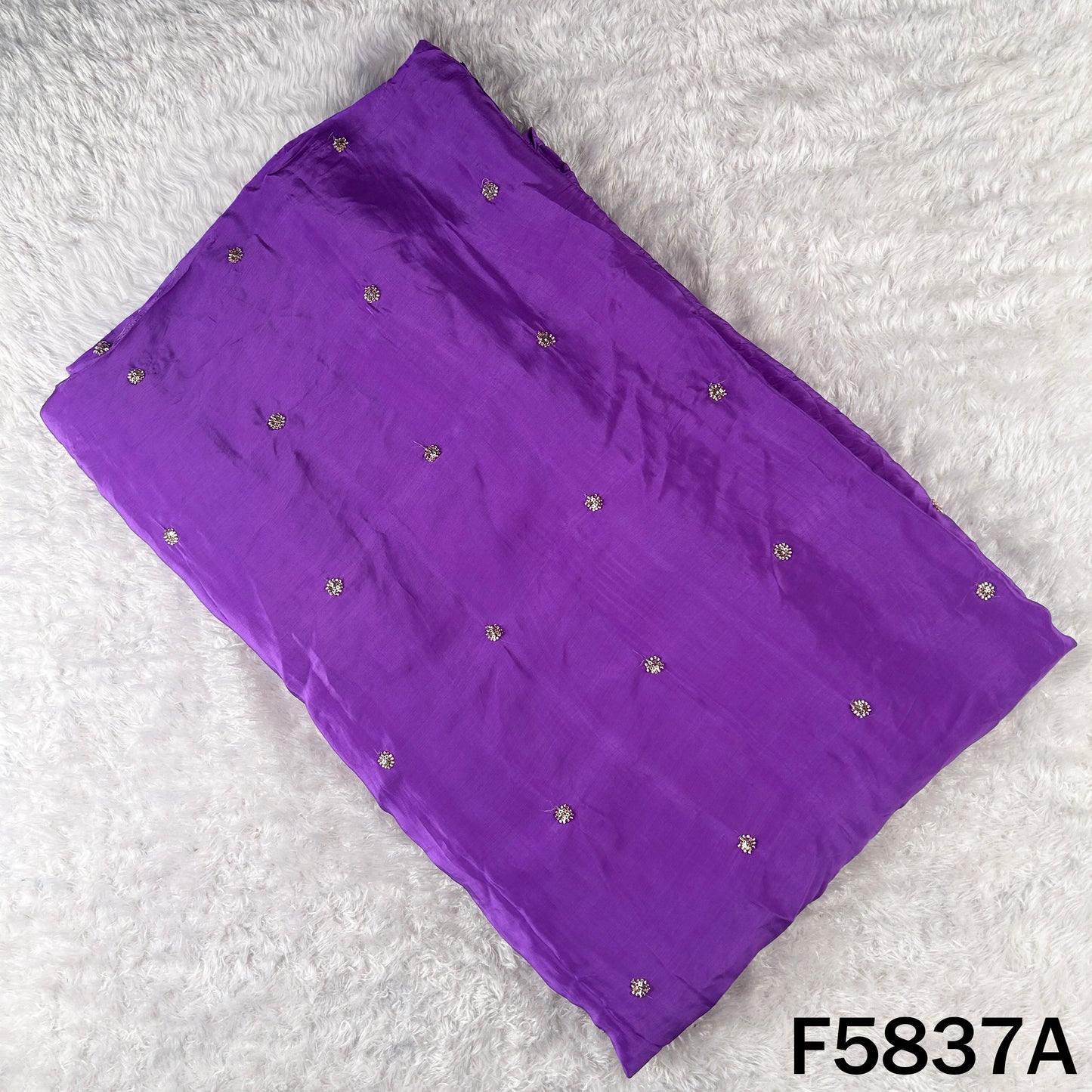 Cut Dana Zari Sequins Work Crepe Fabric - F5837