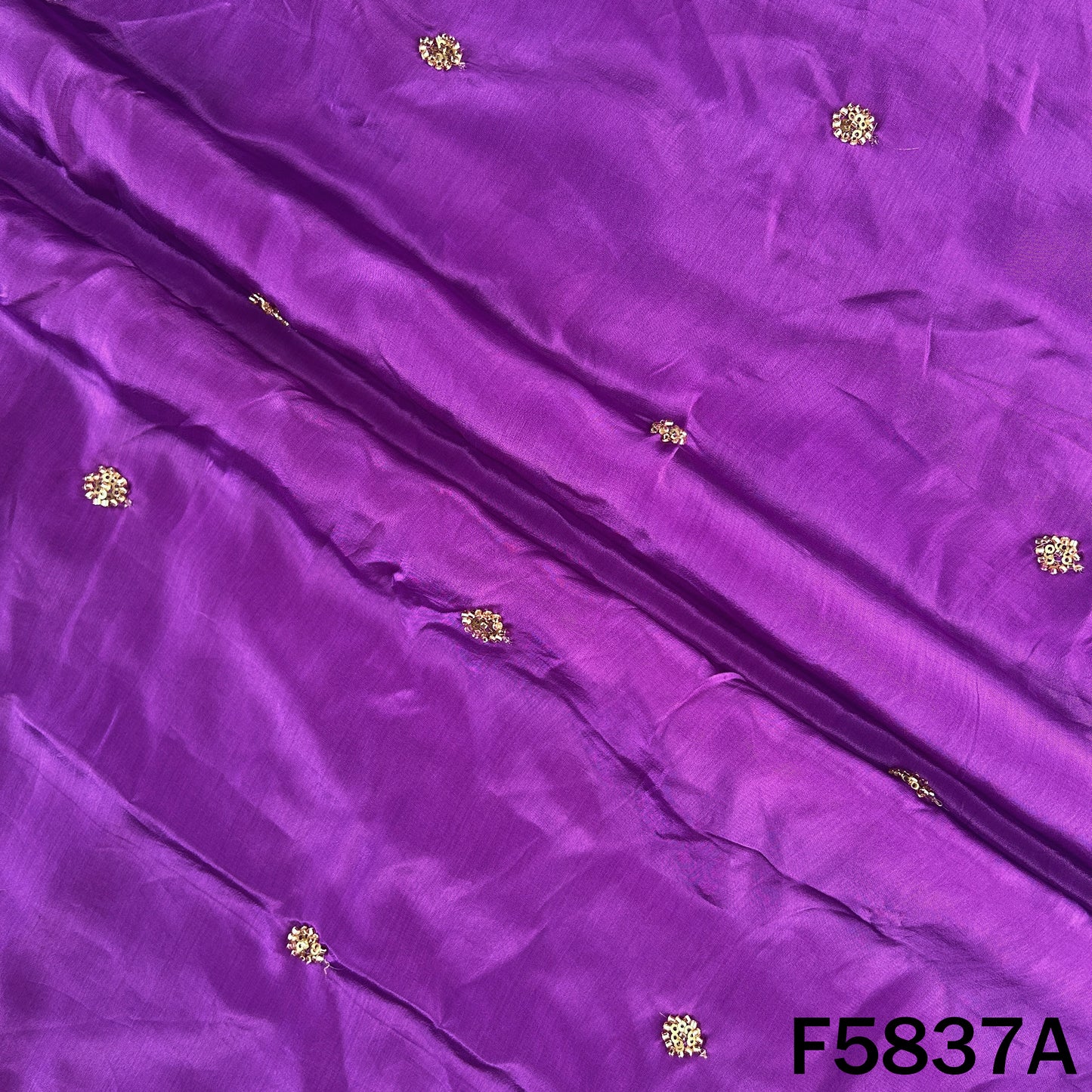 Cut Dana Zari Sequins Work Crepe Fabric - F5837