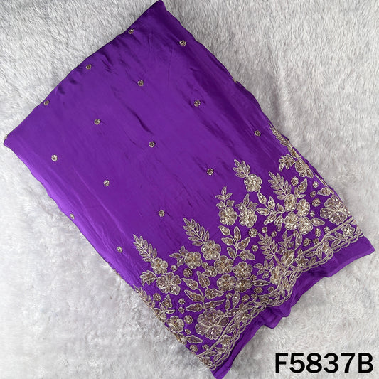 Cut Dana Zari Sequins Work Crepe Fabric - F5837