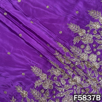 Cut Dana Zari Sequins Work Crepe Fabric - F5837
