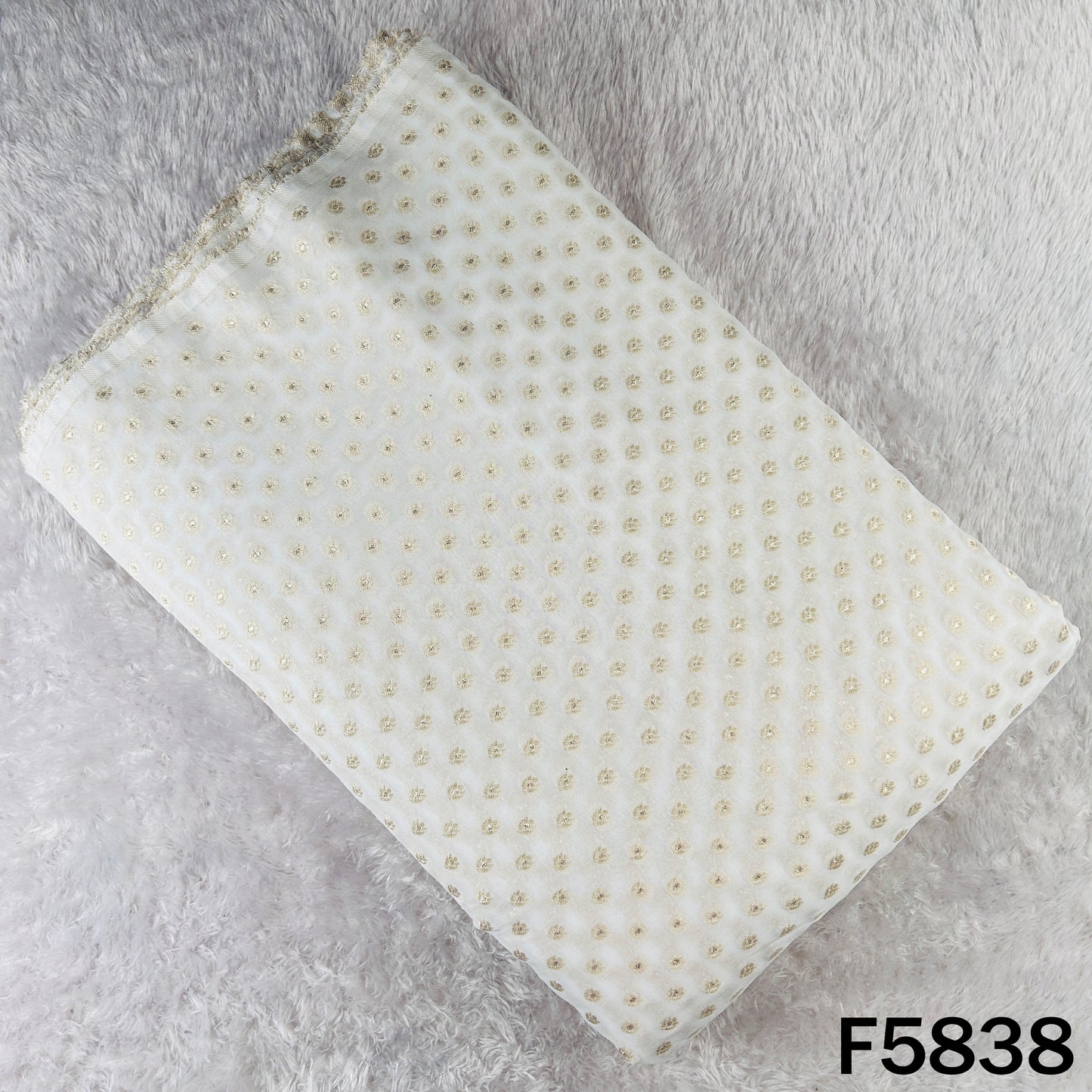 Dyeable Zari Buti Work Georgette Fabric - F5838