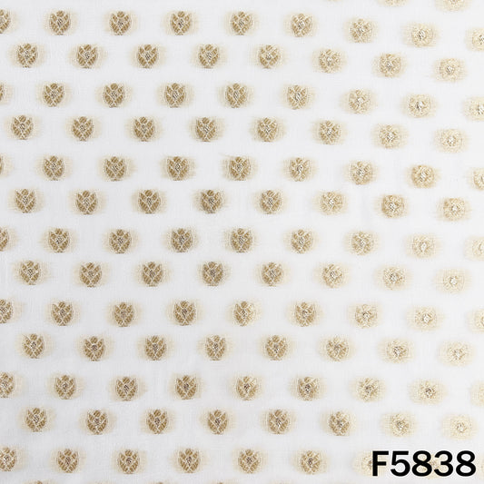 Dyeable Zari Buti Work Georgette Fabric - F5838