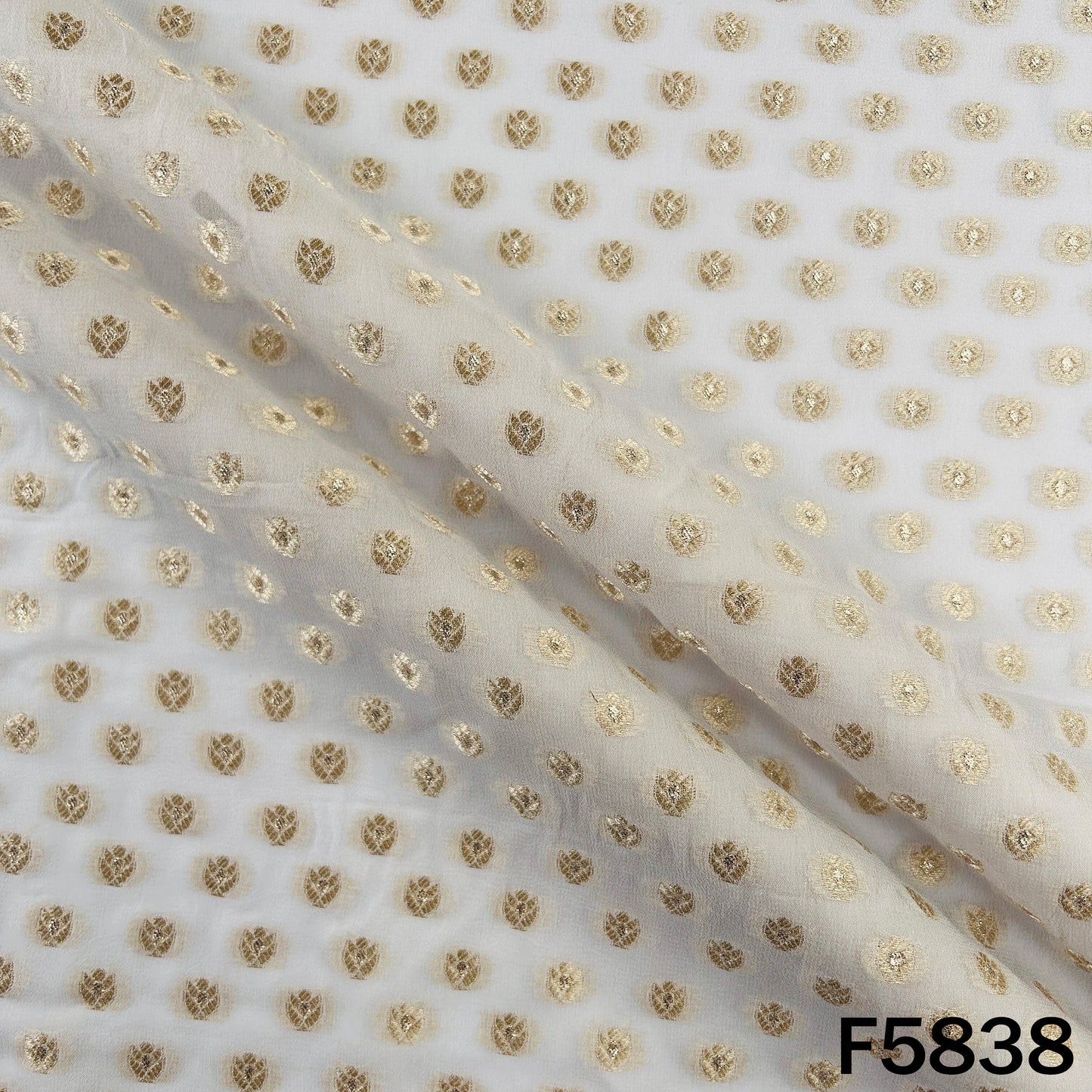 Dyeable Zari Buti Work Georgette Fabric - F5838