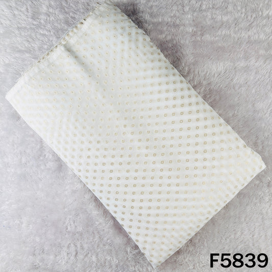 Dyeable Zari Buti Work Georgette Fabric - F5839