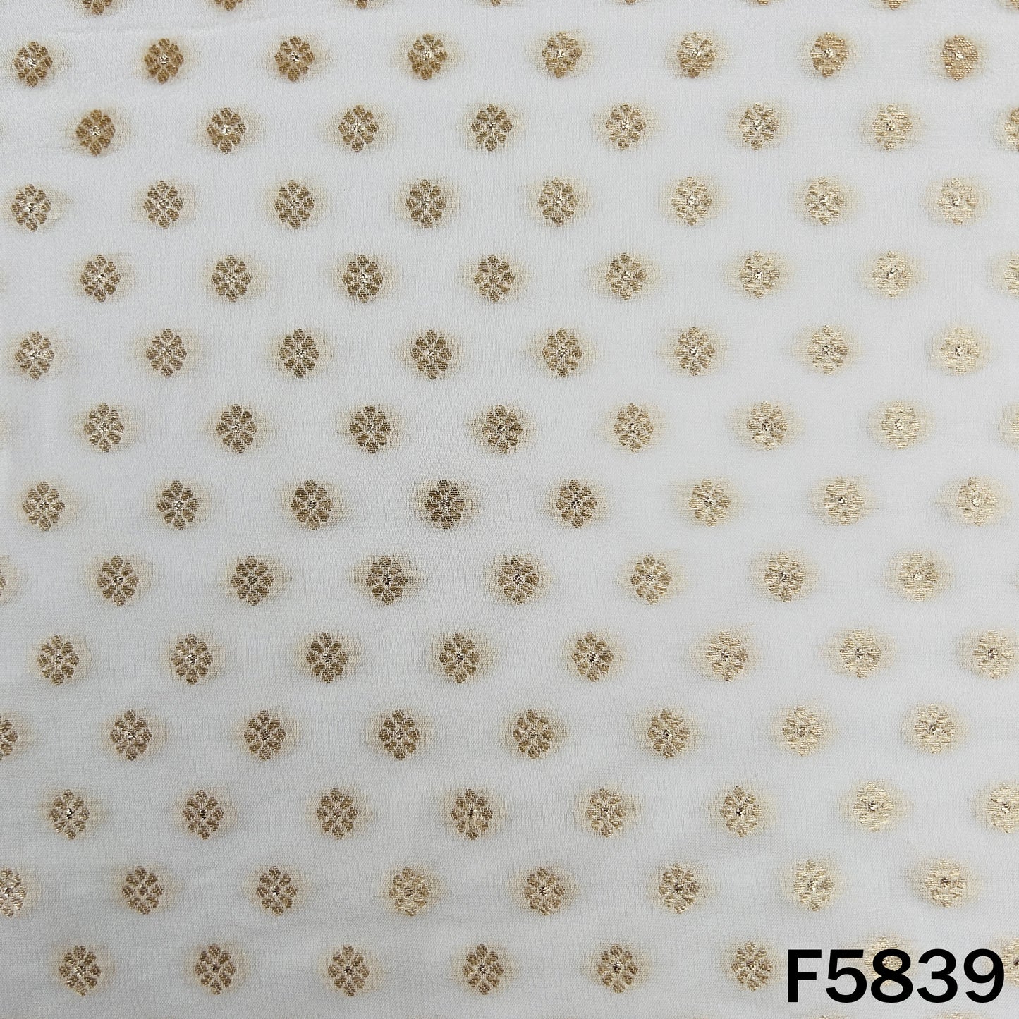 Dyeable Zari Buti Work Georgette Fabric - F5839