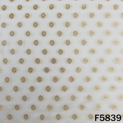 Dyeable Zari Buti Work Georgette Fabric - F5839