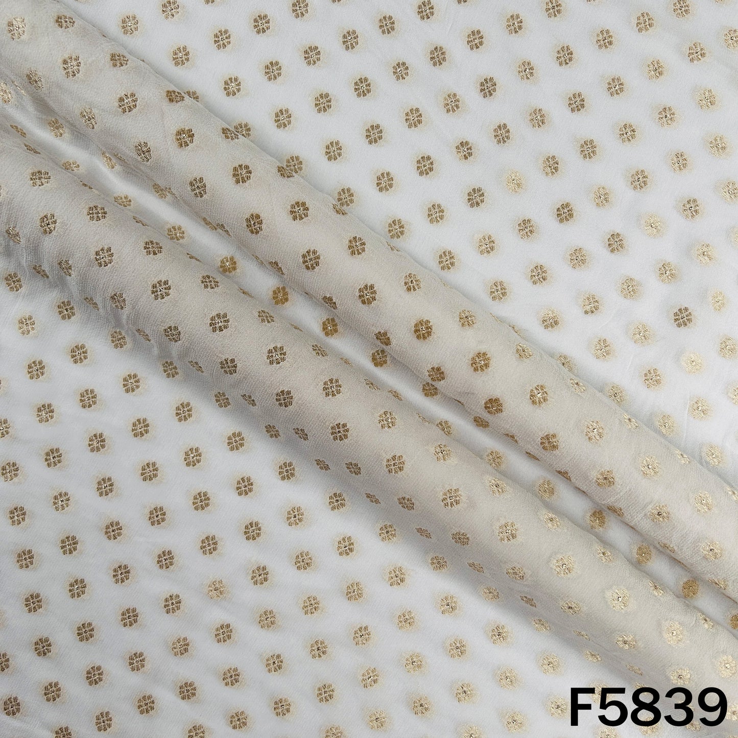 Dyeable Zari Buti Work Georgette Fabric - F5839
