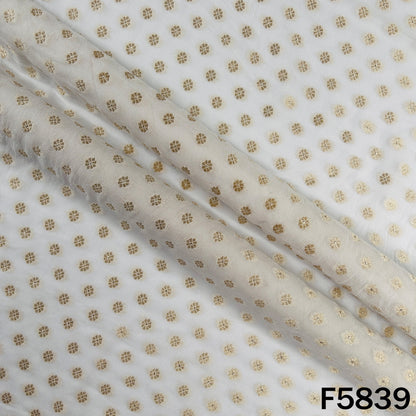 Dyeable Zari Buti Work Georgette Fabric - F5839