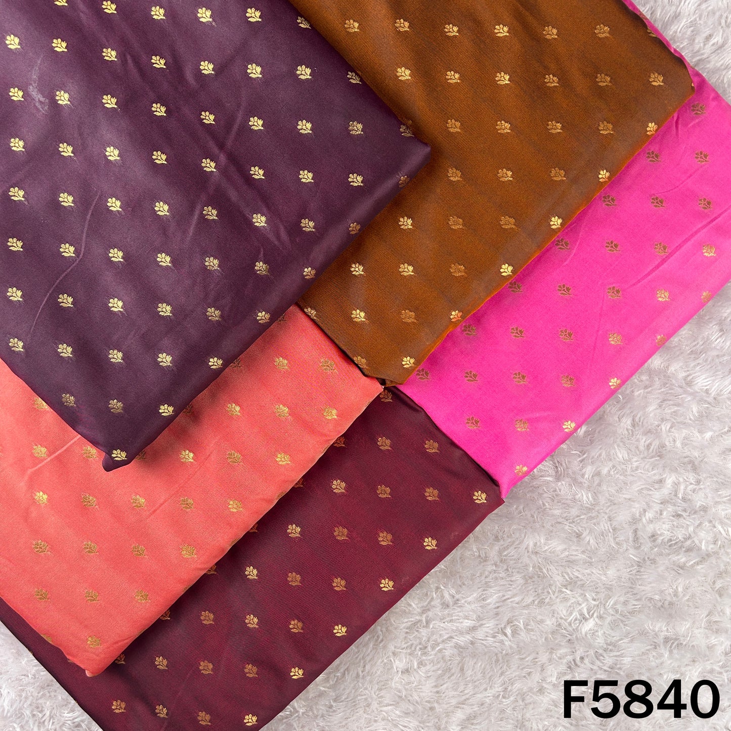 Zari Buti Work Banarasi Brocade Fabric - F5840