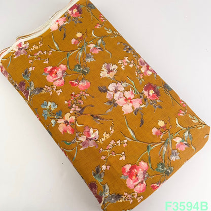 Printed Linen Cotton Fabric-F3594