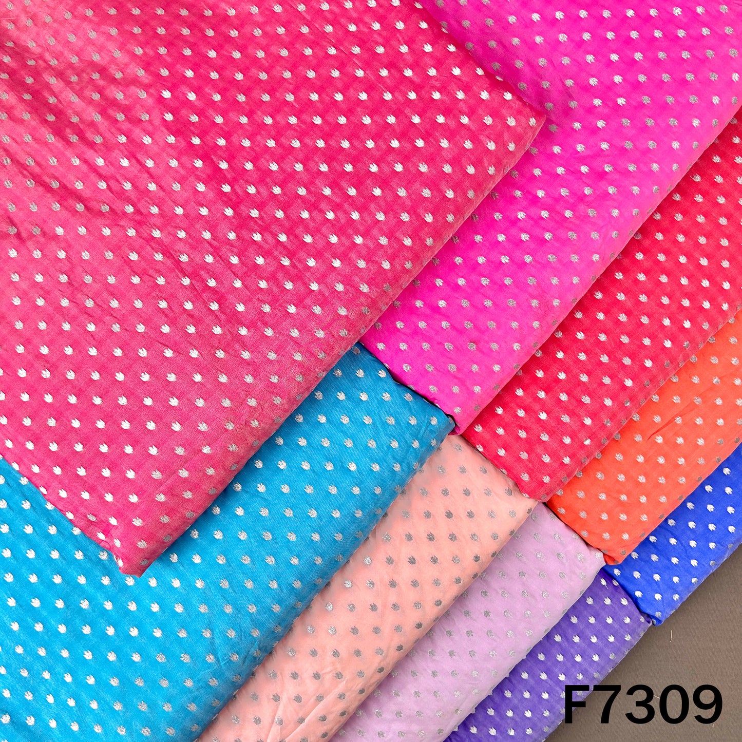 Zari Buti Work Banarasi Silk Fabric - F7309