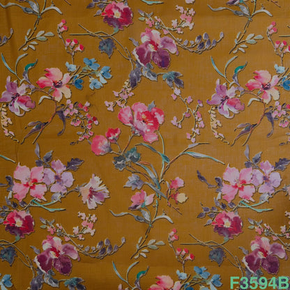Printed Linen Cotton Fabric-F3594