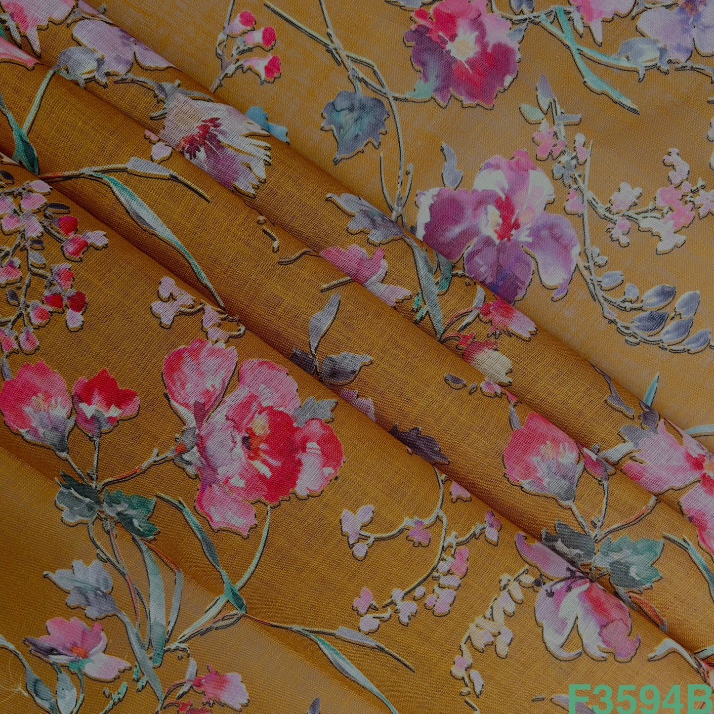 Printed Linen Cotton Fabric-F3594