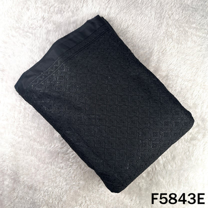 Thread Sequins Embroidered Satin Silk Fabric - F5843