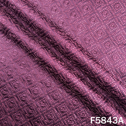 Thread Sequins Embroidered Satin Silk Fabric - F5843