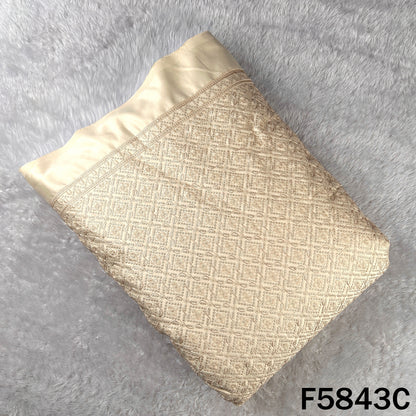 Thread Sequins Embroidered Satin Silk Fabric - F5843