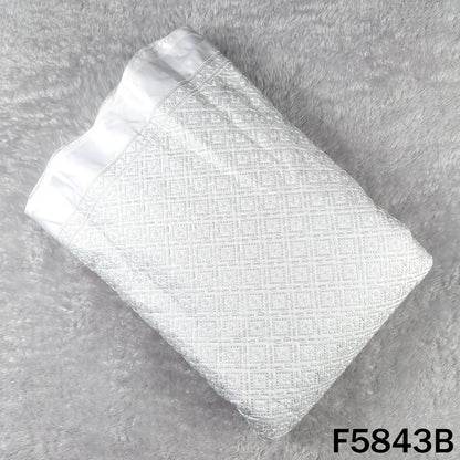 Thread Sequins Embroidered Satin Silk Fabric - F5843