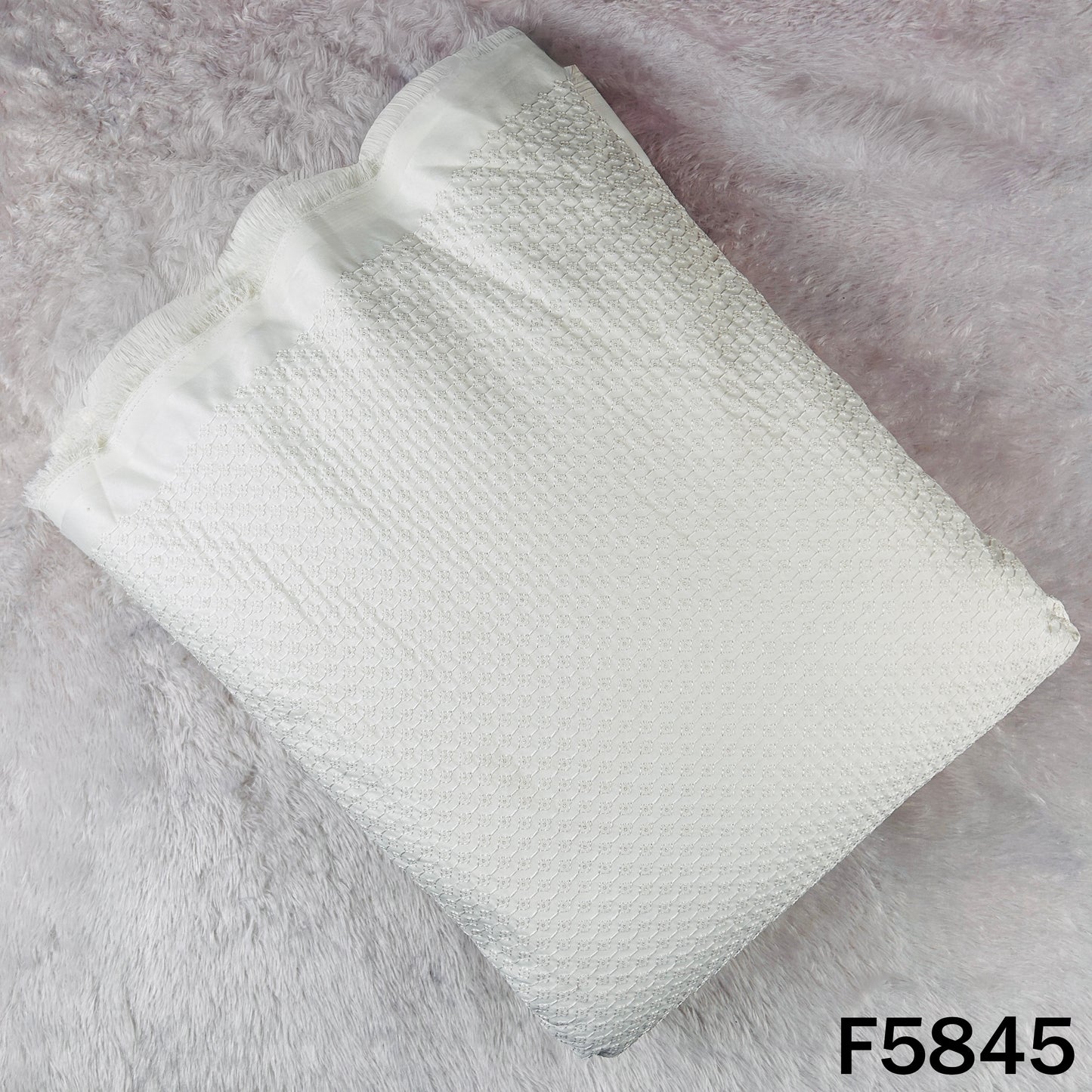 Thread Sequins Embroidered Satin Silk Fabric - F5845