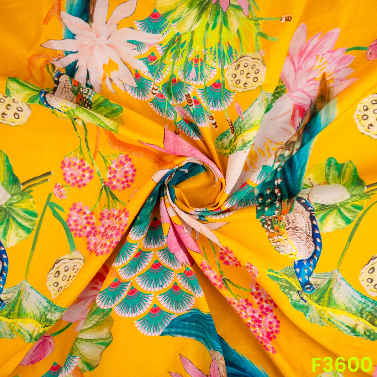 Digital Print Linen Cotton Fabric-F3600