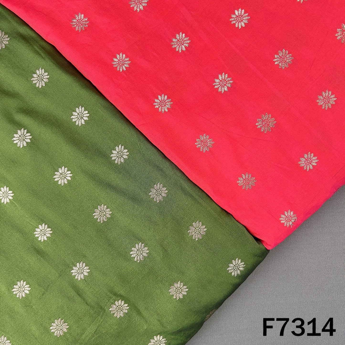 Zari Buti Banarasi Silk Fabric - F7314