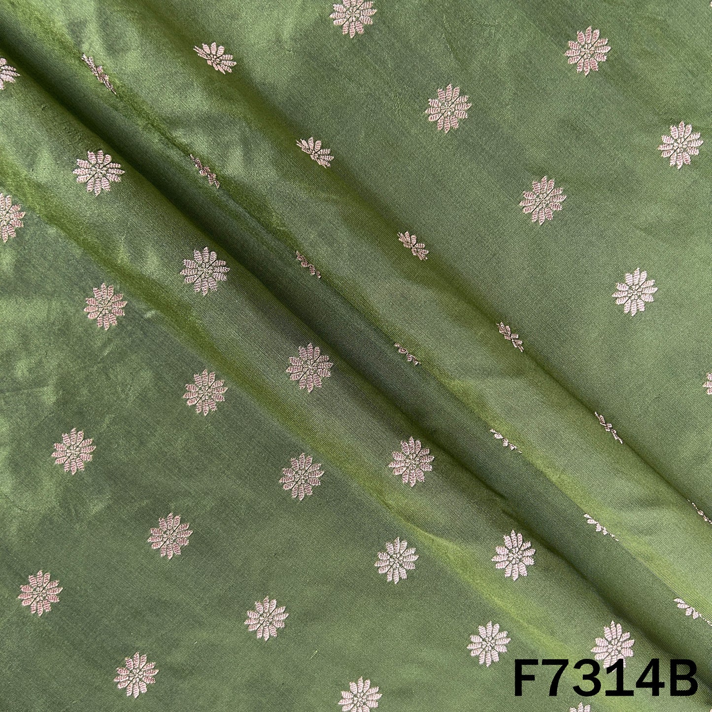 Zari Buti Banarasi Silk Fabric - F7314