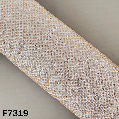 Dyeable Cut Dana Sequins Embroidered Crepe Fabric - F7319
