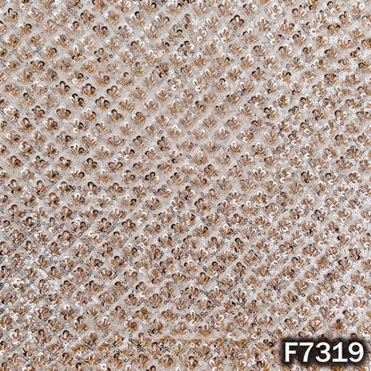 Dyeable Cut Dana Sequins Embroidered Crepe Fabric - F7319