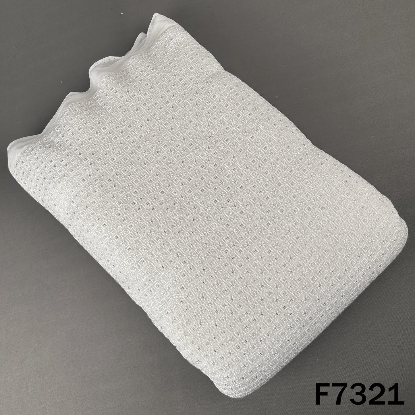 Dyeable Thread Sequins Embroidered Georgette Fabric - F7321