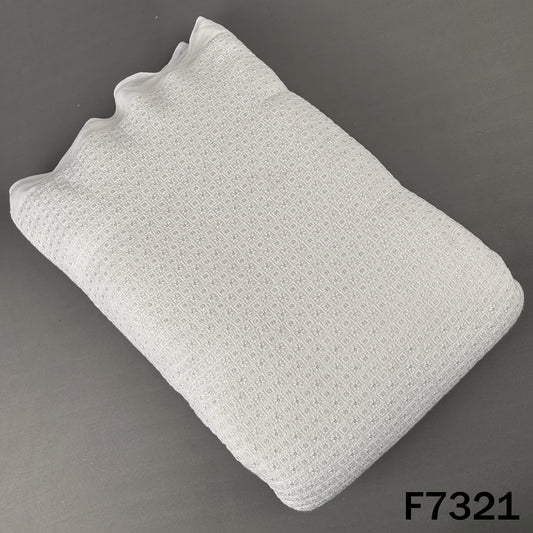 Dyeable Thread Sequins Embroidered Georgette Fabric - F7321