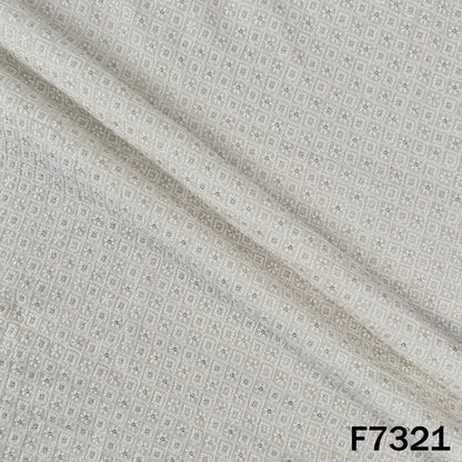 Dyeable Thread Sequins Embroidered Georgette Fabric - F7321