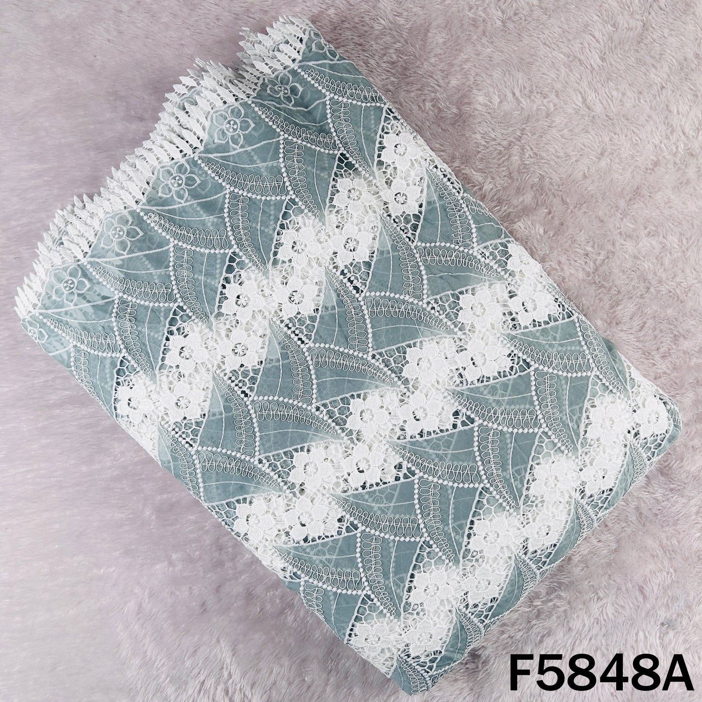 Imported Cut Work Lace Fabric - F5848